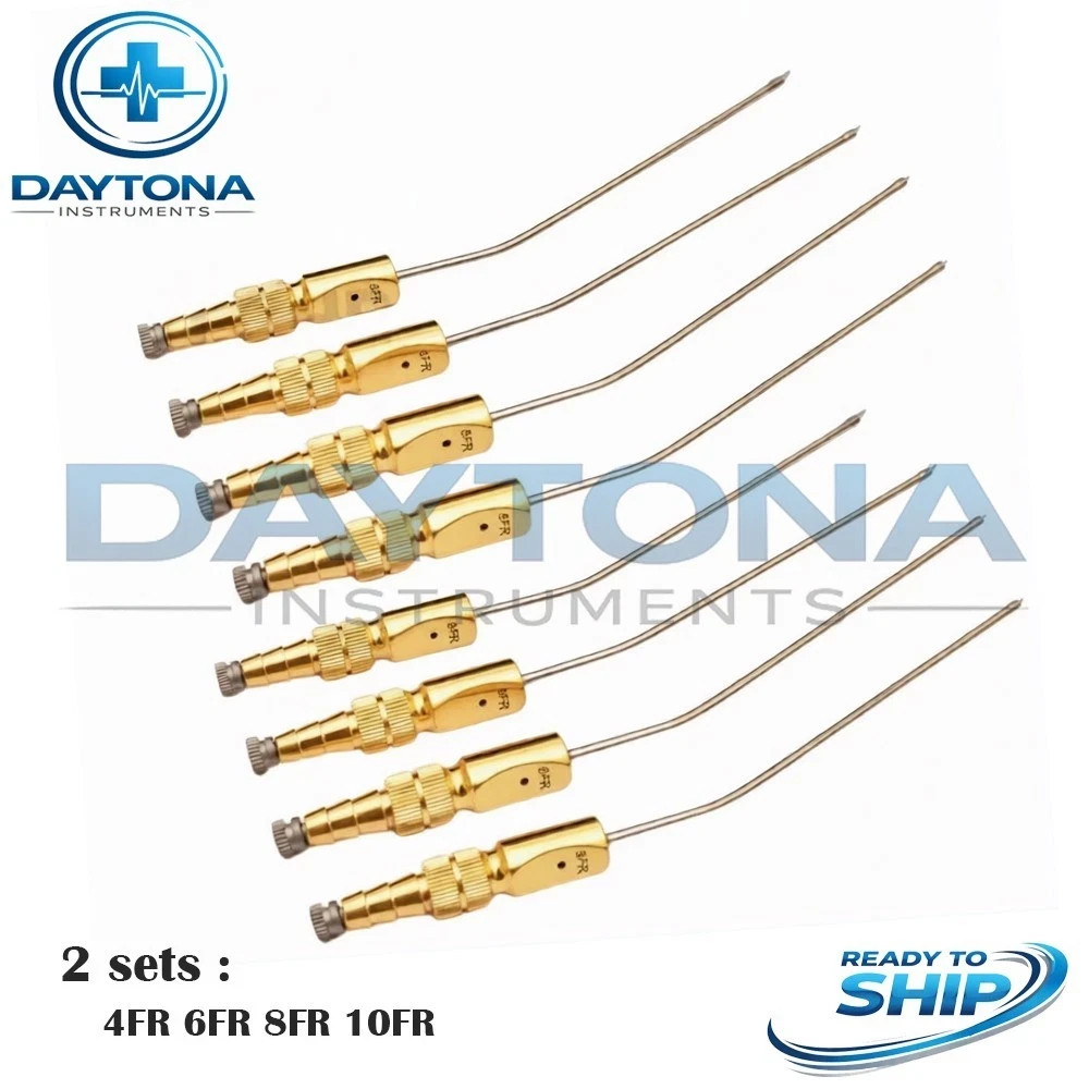 Frazier Suction Tube With Atraumatic Tip 6 To 14FR 8 PCs Set Surgical Instrument