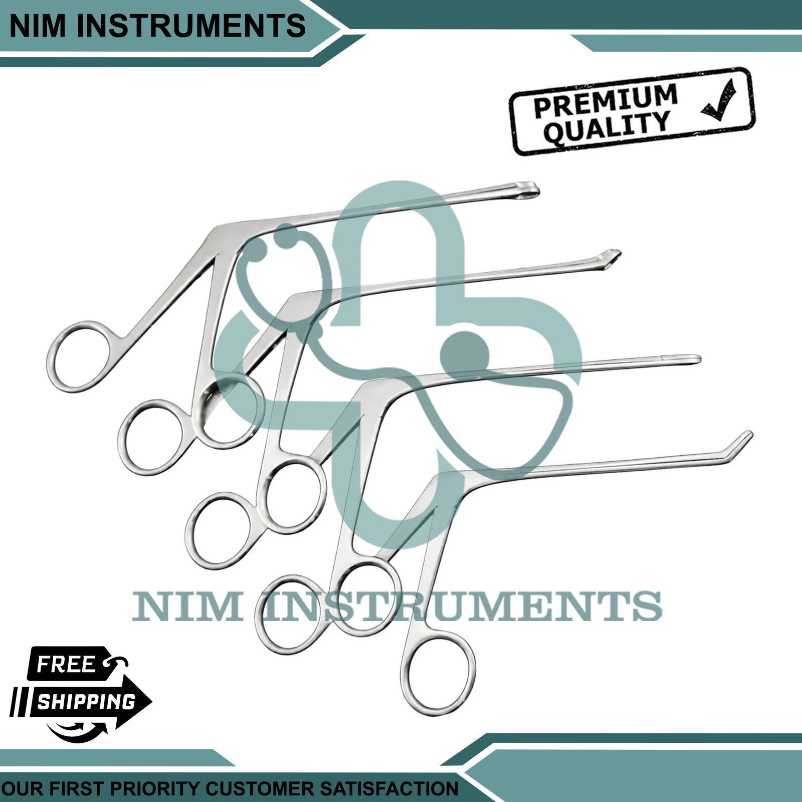 Weil Blakesley & Thru Cut Nasal Forceps Straight And 45 Degree 4 PCs Set