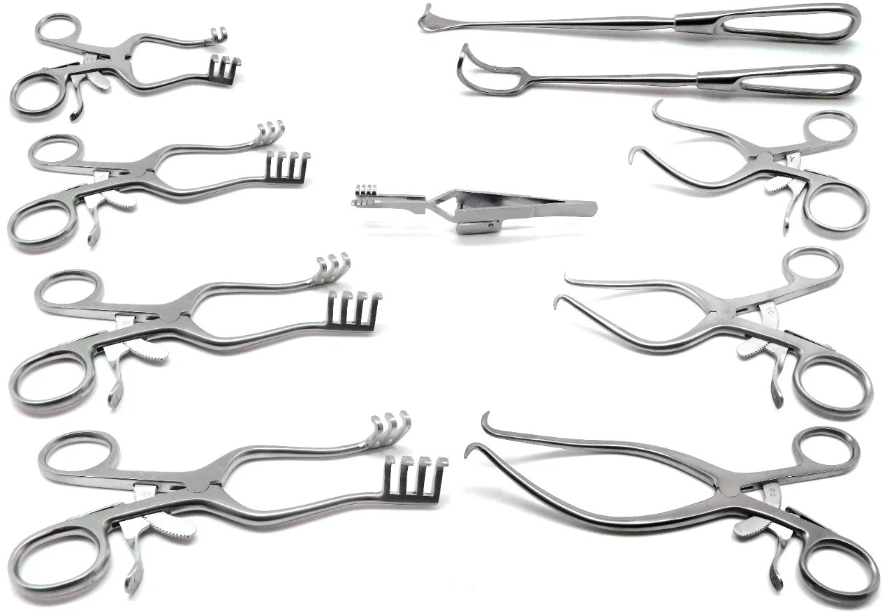 Surgical Instruments Retractor Set Weitlaner Gelpi Veterinary Stainless Steel 10