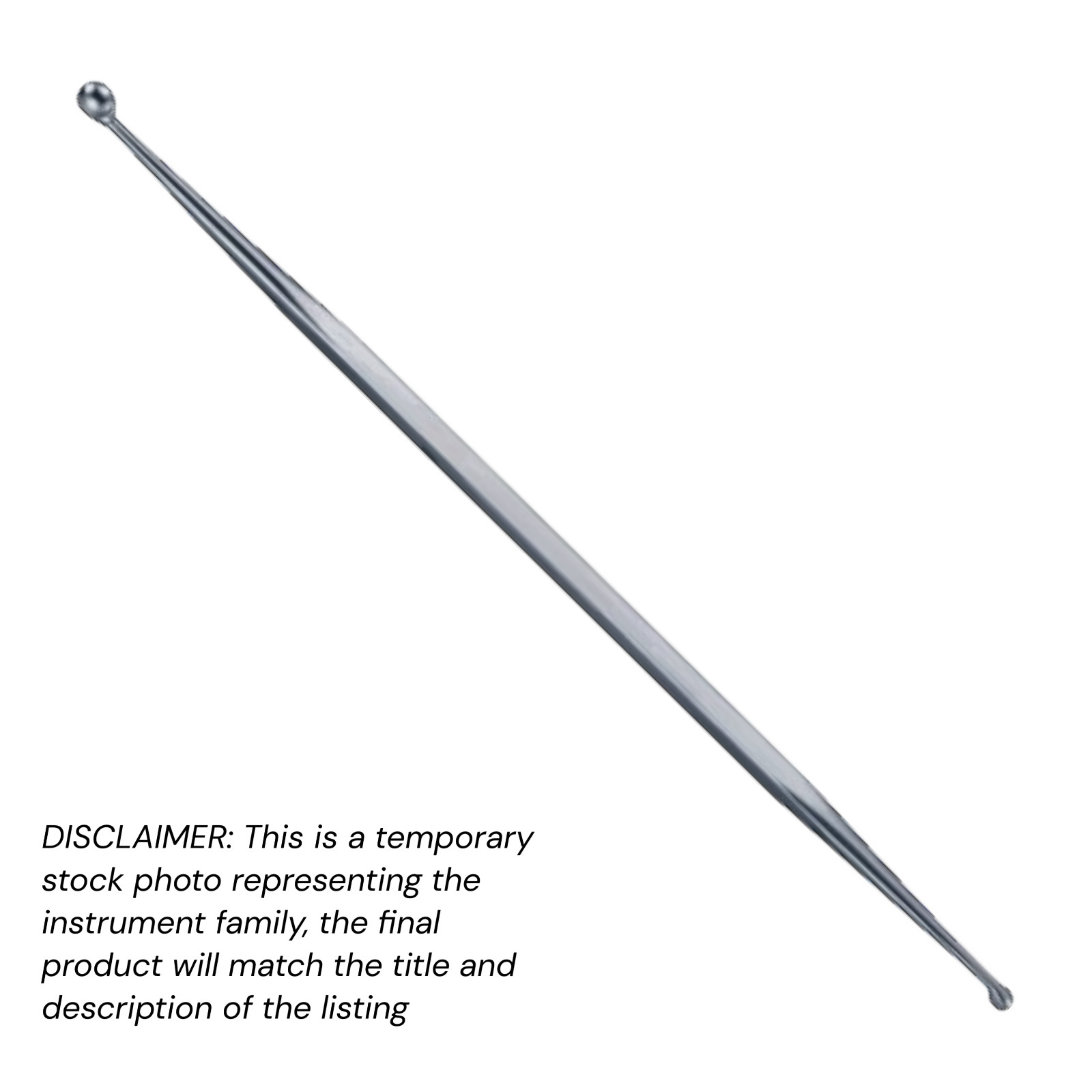 Jansen Ear Curette, Double Ended, 7″, Sharp Round Cups, Large (3×3/(5×5 mm)