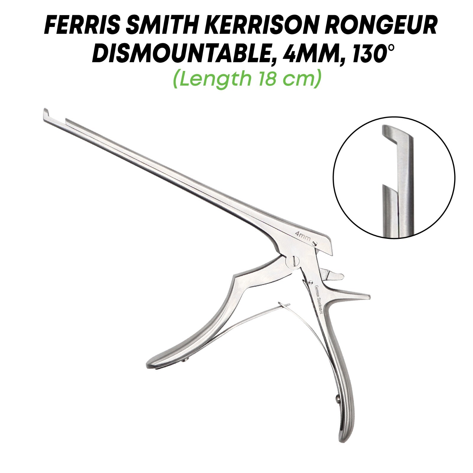 Ferris Smith Kerrison Rongeur Dismountable 18 cm 4mm 130° Orthopedic Instruments
