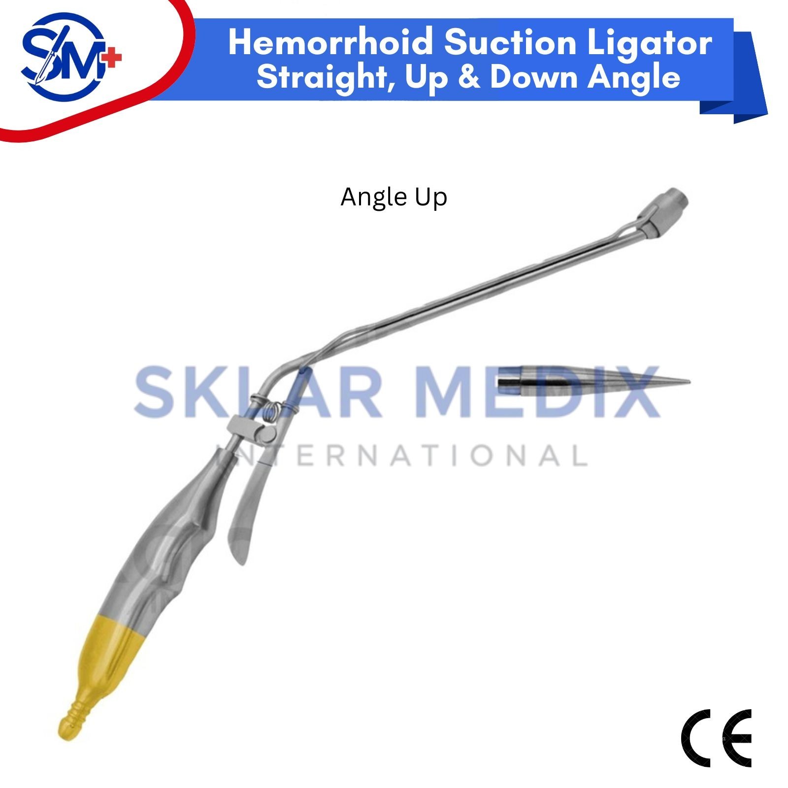 Hemorrhoid Suction Ligator Straight Up Down & 100 Latex Band Surgical Instrument