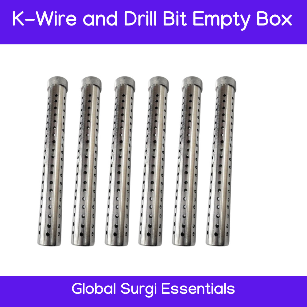 Orthopedic K-Wire & Drill Bit Container – 6-inch Kirschner Pin Sterilization Box