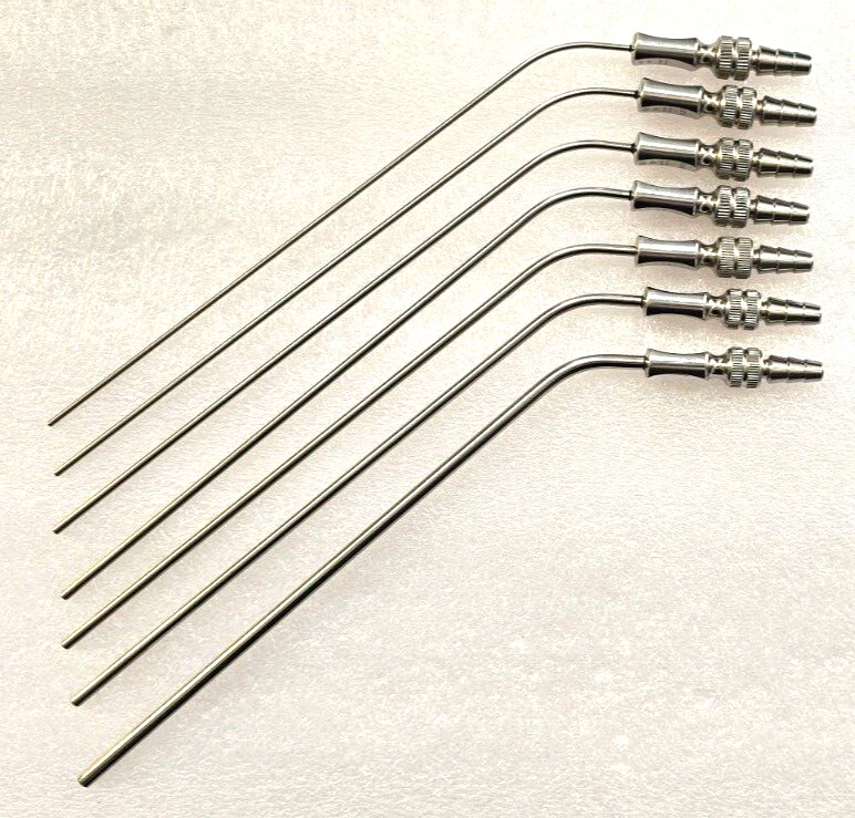 SSI Ultra Surgical Frazier Suction Tube 6,7,8,9,10,11,14FR Angled Set of 7