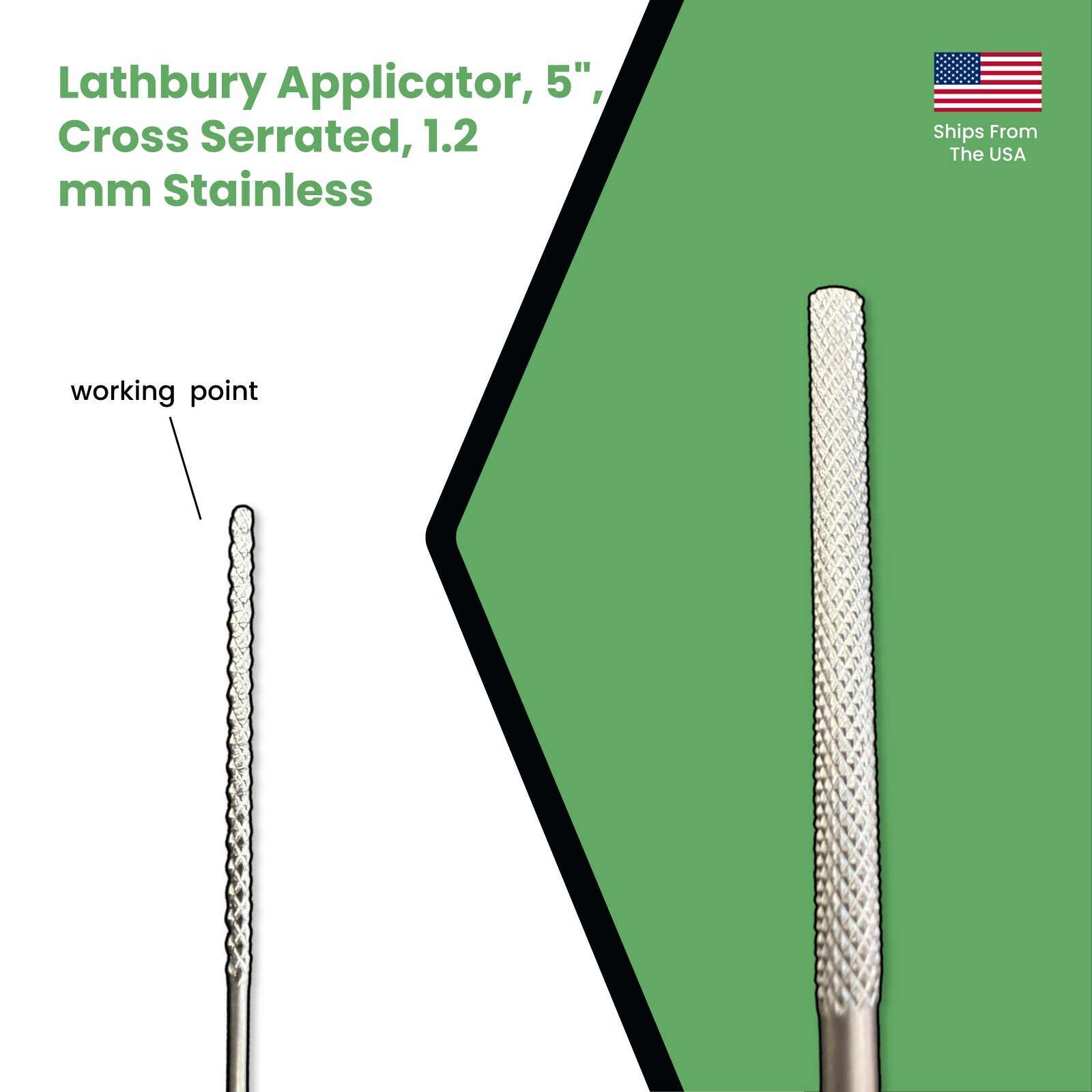 Set of 4 Lathbury Applicators, 5″, Cross Serrated, 1.2 mm Stainless