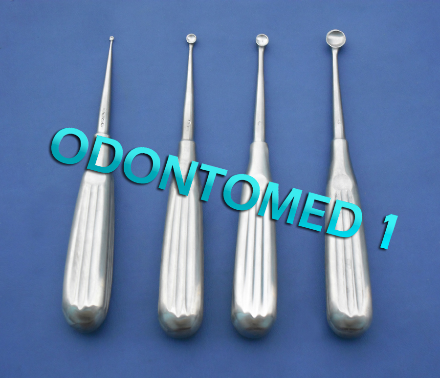 4 Spratt Brun Bone Curette Size 0000,00,1,4, Surgical Instrument