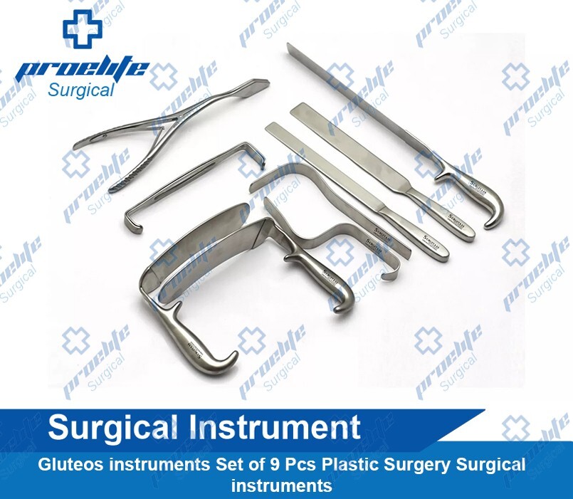 Gluteos instruments Set of 9 Pcs Plastic Surgery Surgical instruments