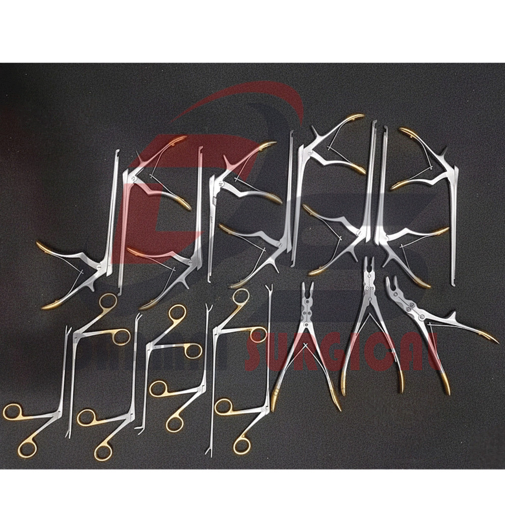 Laminectomy Kerrison Rongeurs Orthopedics Spine Surgery Instruments Set Of 19Pcs