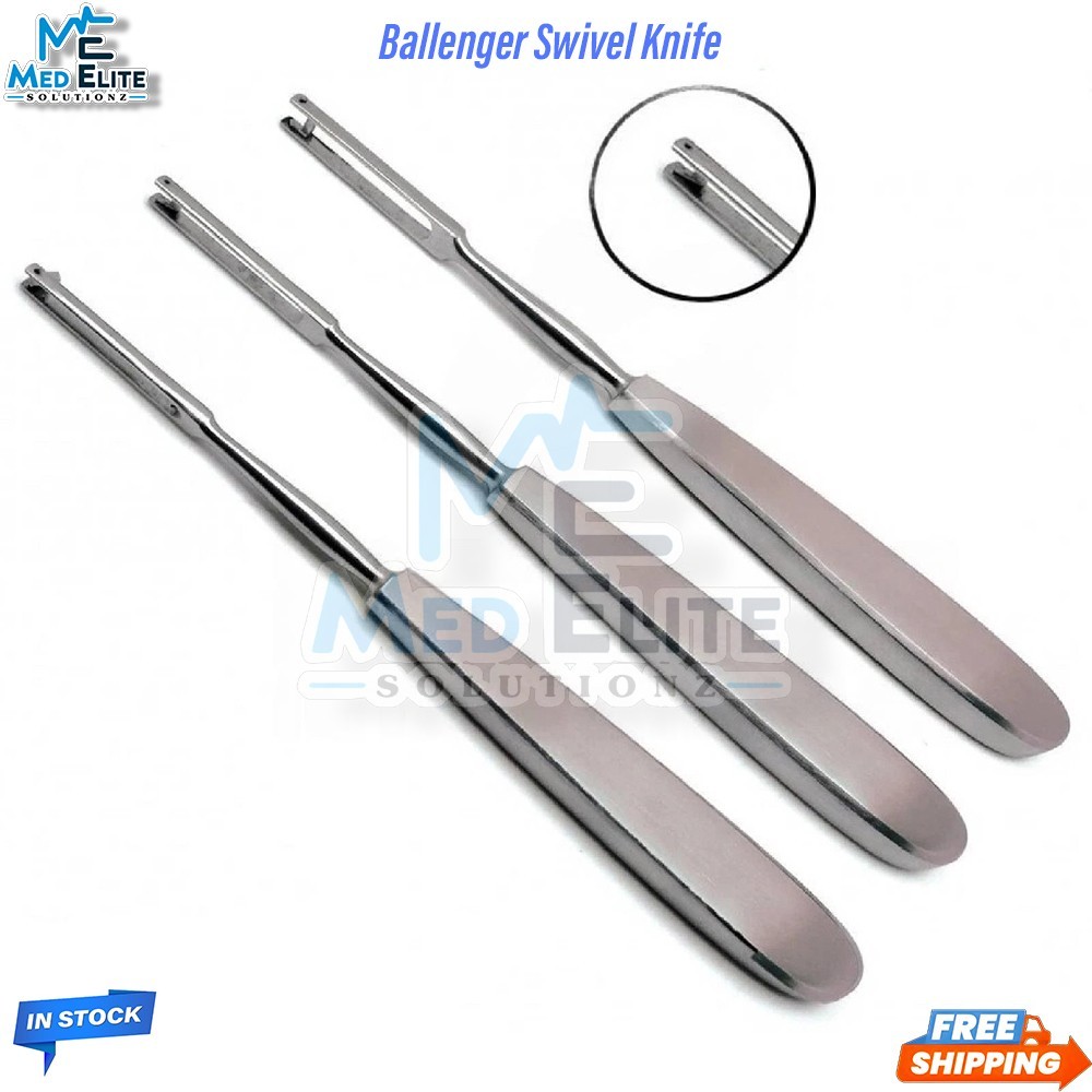 Set of 3 Ballenger Swivel Knife, 7.75 Straight Surgical instruments