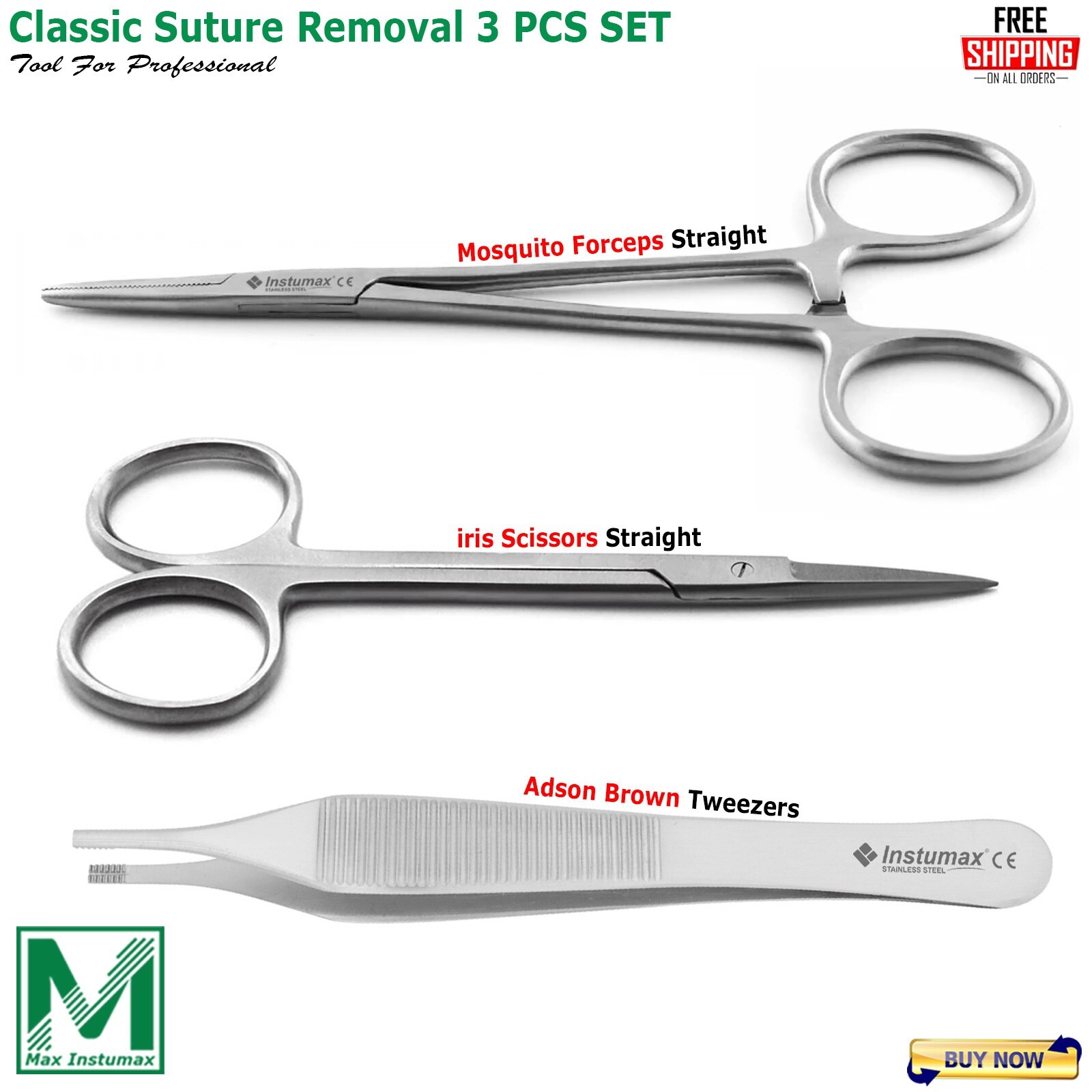 Dental Suture Removal kit set surgical Medical Student Instruments Set Of 3