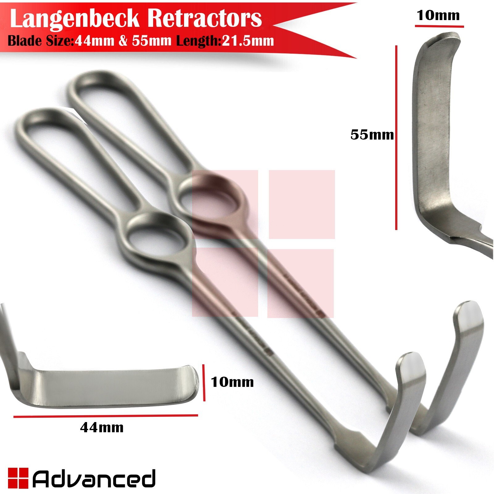 Plastic Surgery Facelift & Forehead Lift Instruments Set Retractor Hook Forceps
