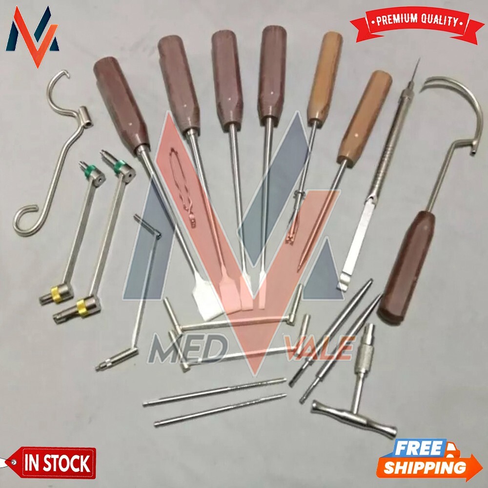 Bone Chisel Wire Passer Drill Guides Screw Driver Surgical Orthopedic 20 PCS A+