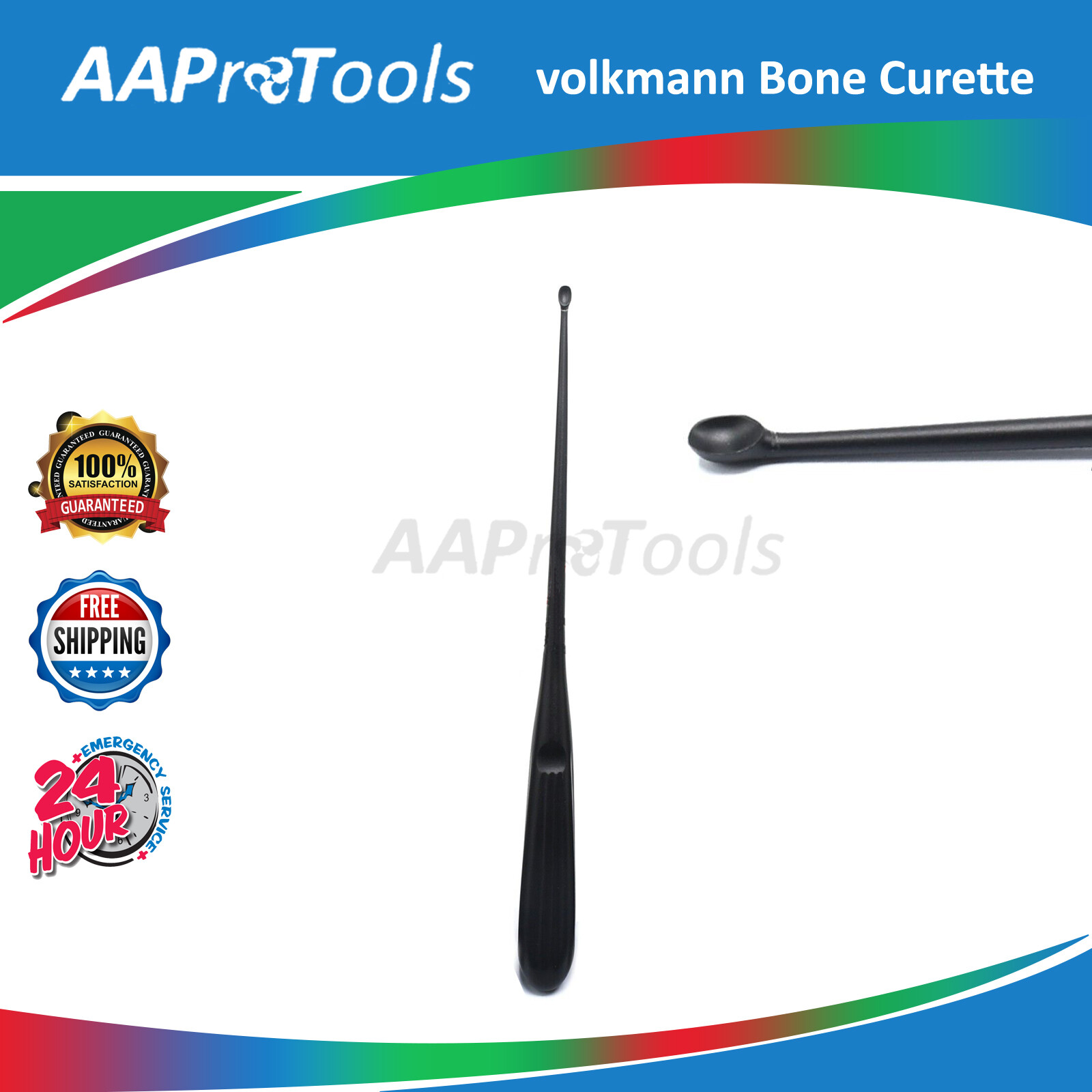 NEW VOLKMANN BONE Curette Oval Shape #2 BLACK ORTHOPEDIC Surgical Instruments