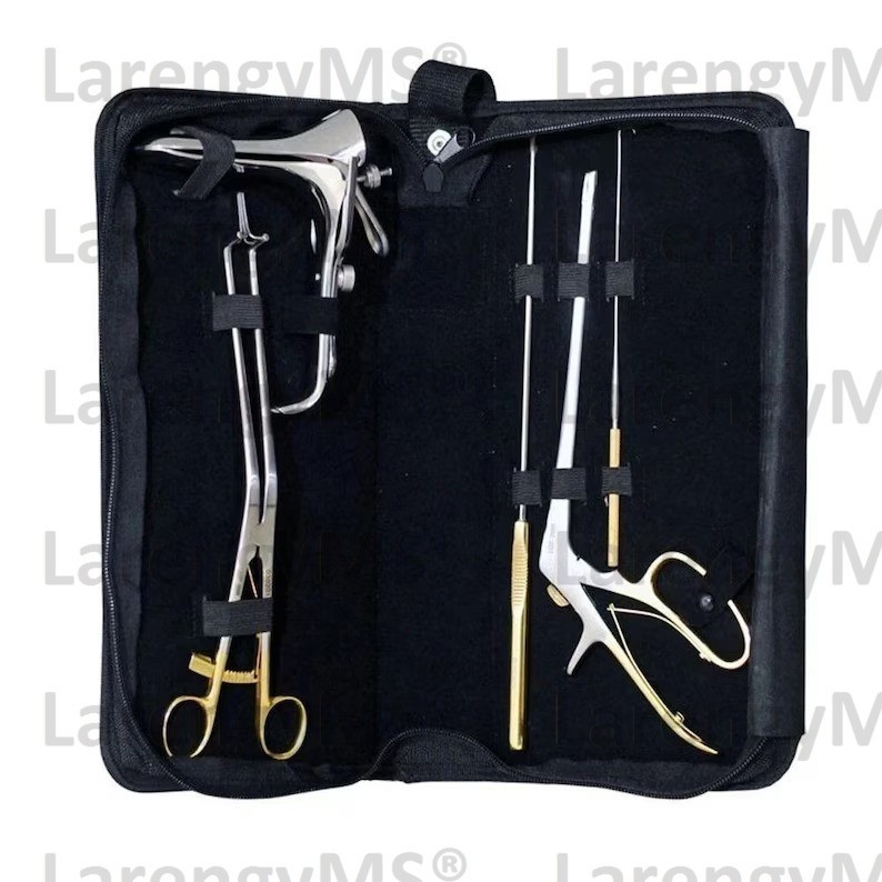 Colposcopy Instrument Set 5PCS– Gynecology Surgical Tools Kit with Zipper Bag.
