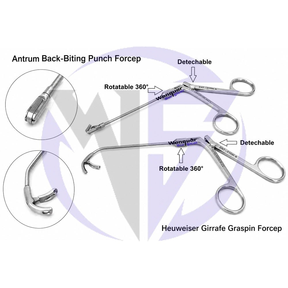 InstrumentsENT Back-Biter Punch Forcep & Girrafe Grasping Forcep ENT