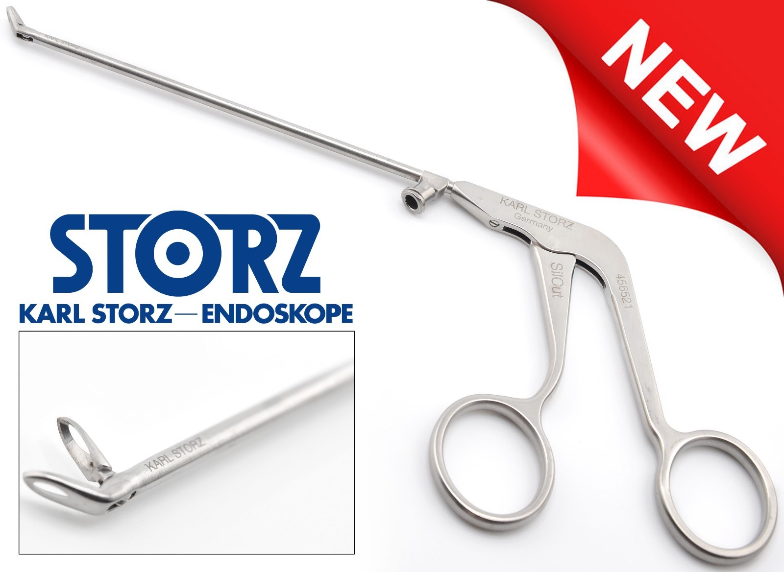KARL STORZ 456521 SilCut Nasal Endoscopy Cutting grasping ENT 45° Upturn Forceps
