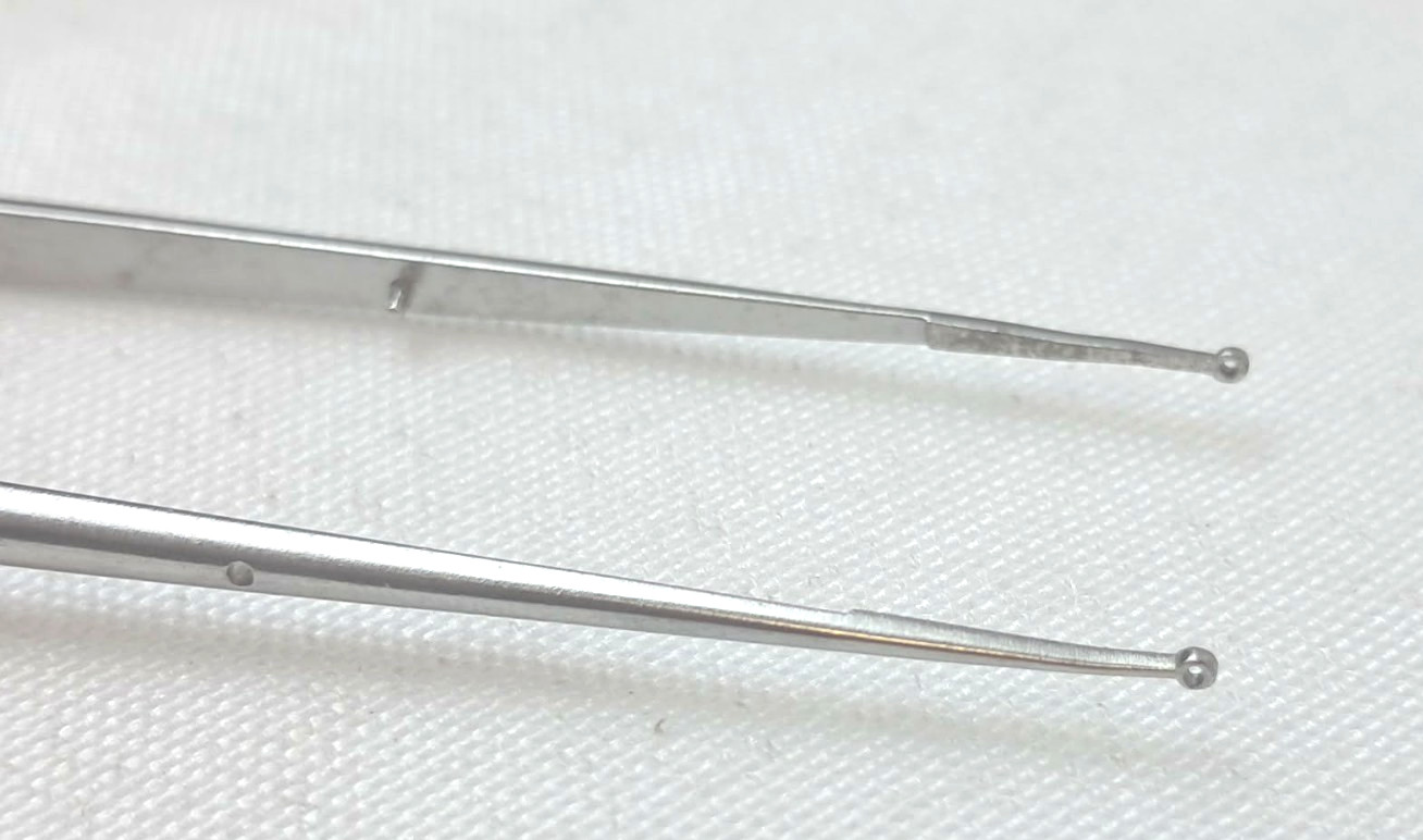 Scanlan 4004-282 Micro Forceps Round Handle 1mm Diamond Dust Ring Tips