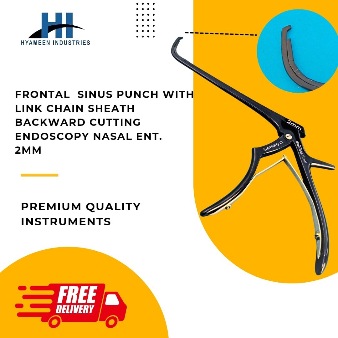 Frontal Sinus Punch With Link Chain Sheath Backward Cutting Endoscopic Nasal ENT