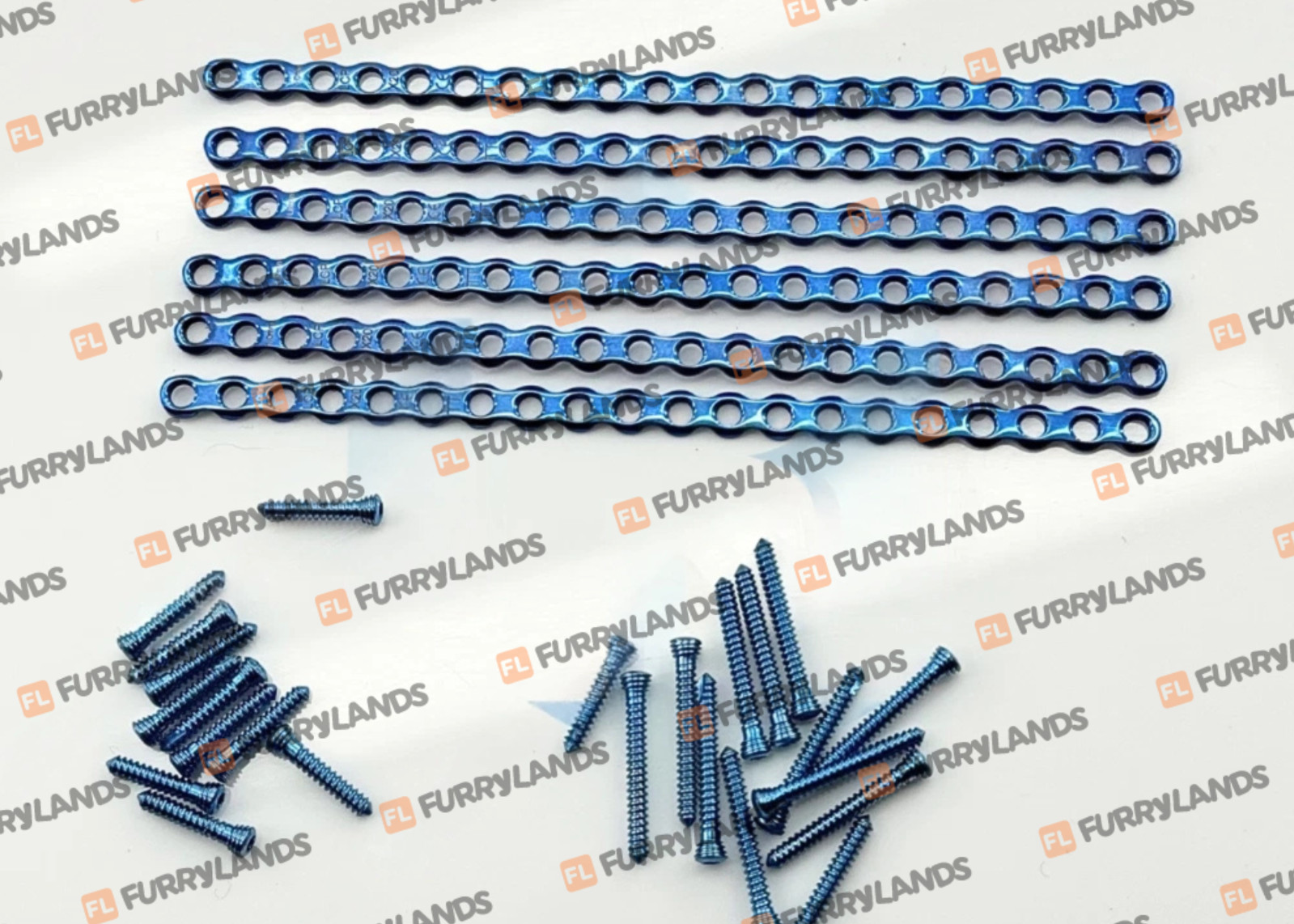 2.4mm Veterinary Orthopedic Cuttable Locking Plates & Screws 67 Pcs Set Tt