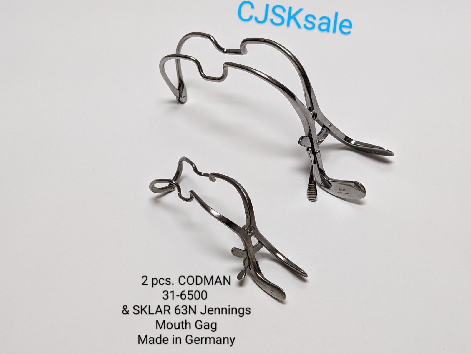 2 pcs. CODMAN 31-6500 & SKLAR 63N Jennings Mouth Gag Made In Germany (USED)