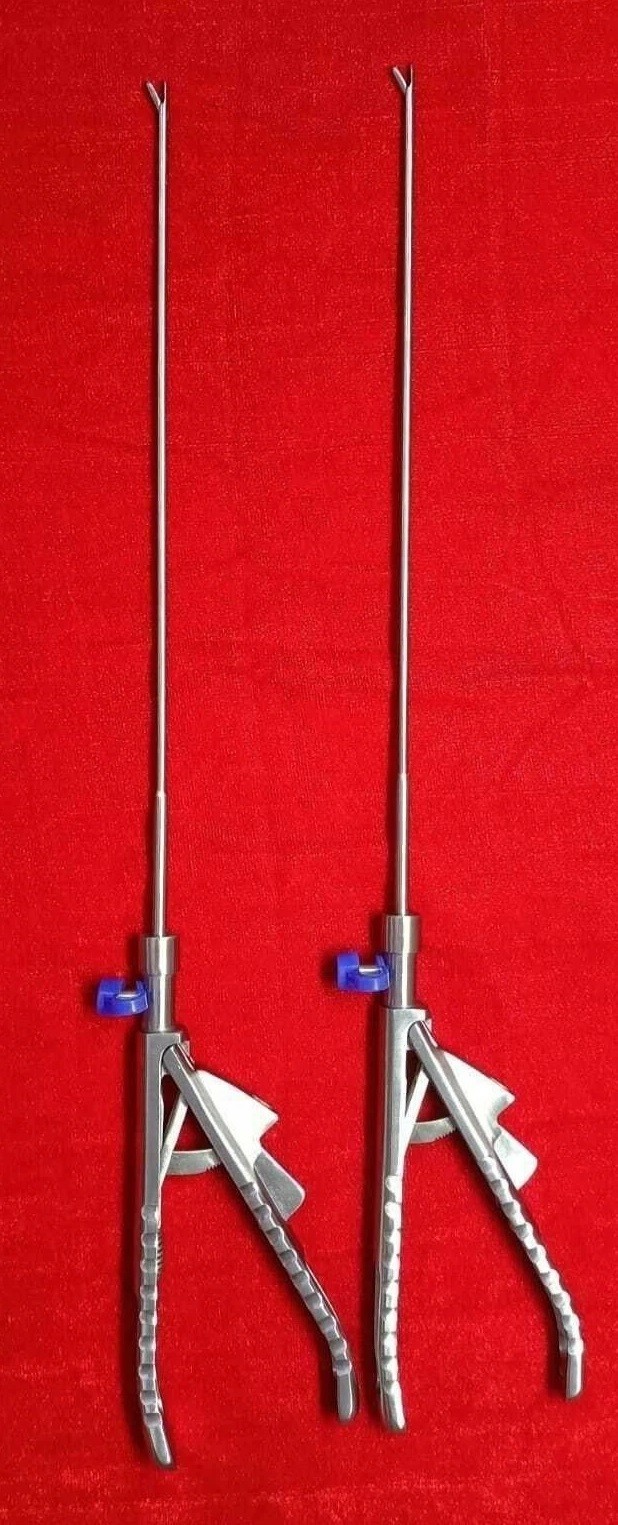2pc Laparoscopic Needle Holder Curved Jaw Right Hand 3mm Surgical Instrument