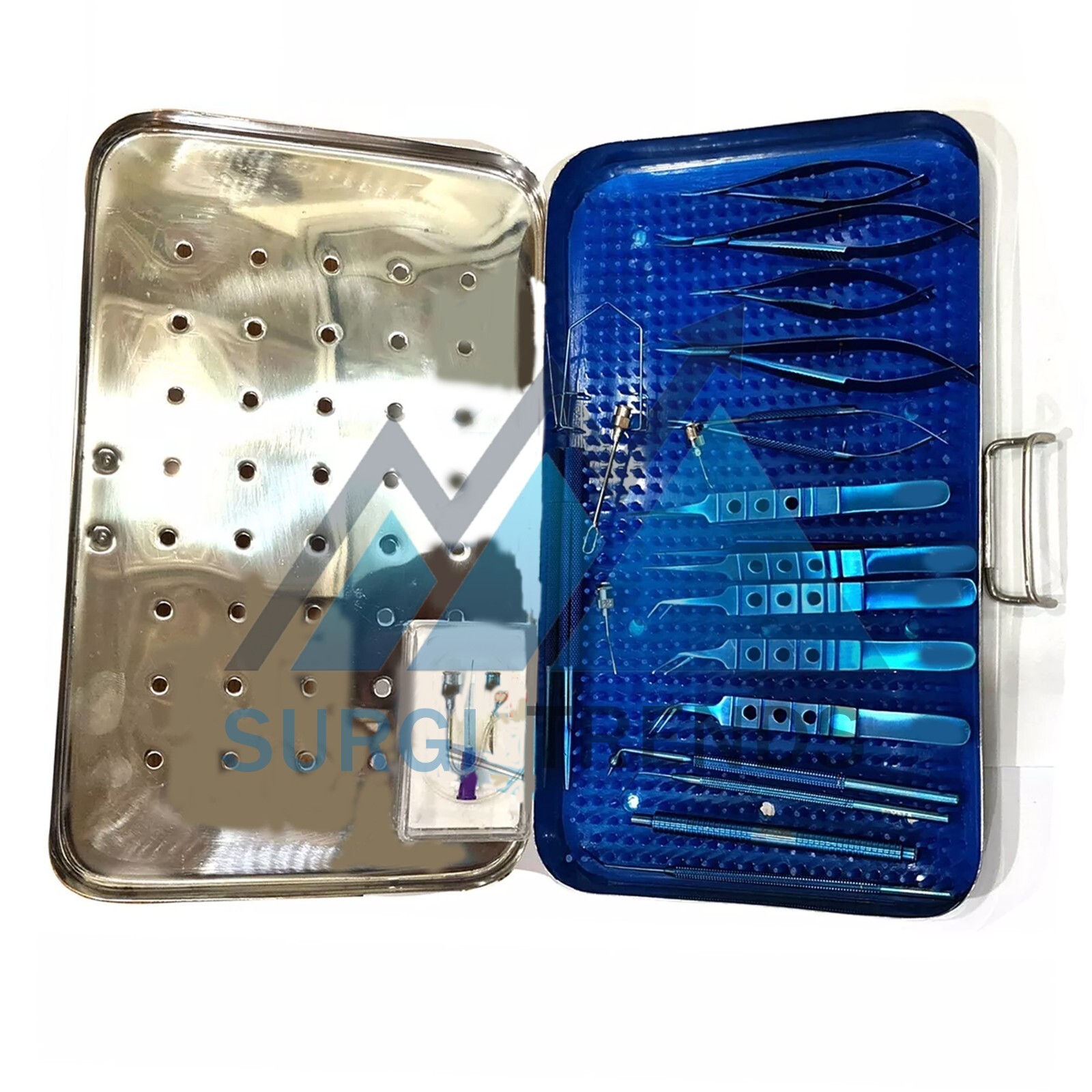 Eye Cataract Titanium Set 21 PCS Ophthalmic Surgical Instruments Set With Box