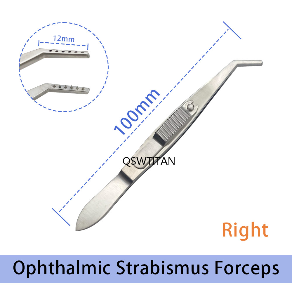 1pc Ophthalmic Strabismus Forceps Tweezers Right Left Ophthalmic Instruments