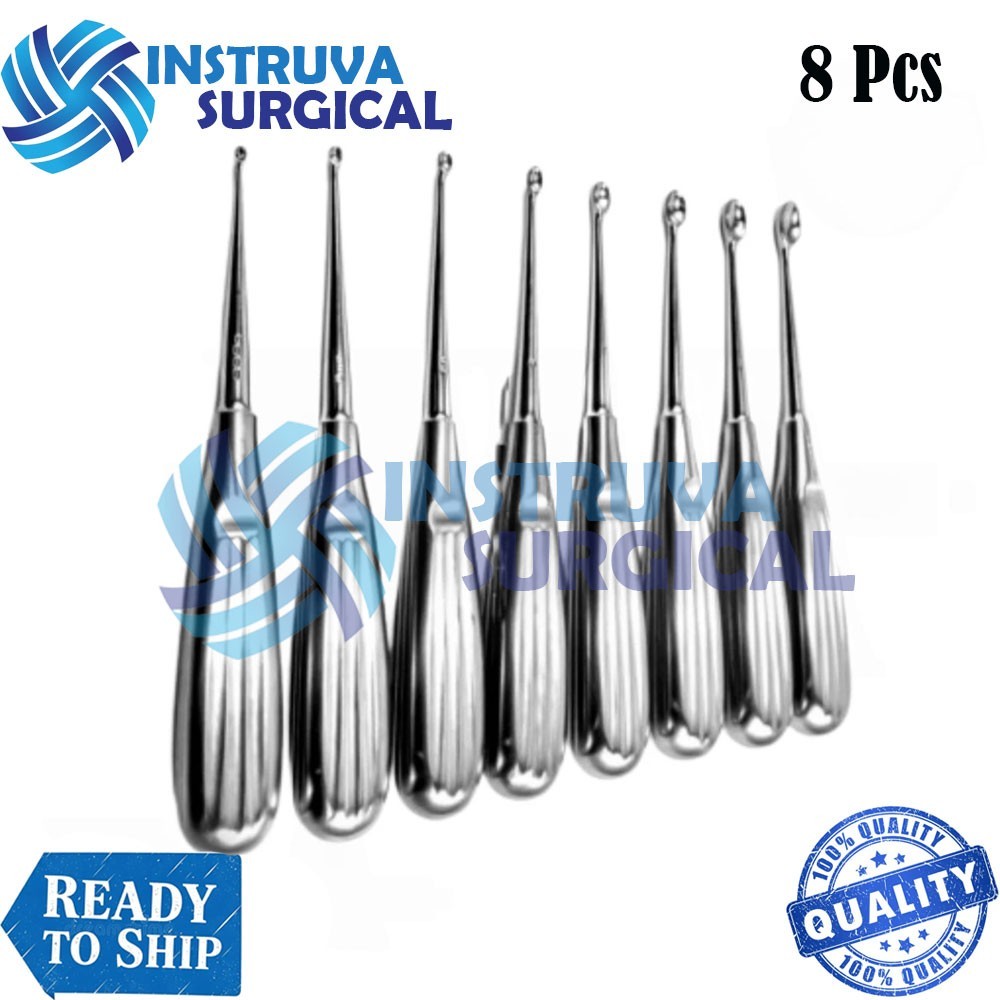Volkmann Bone Curettes Set of 8 Pcs Orthopedic Surgical Instruments