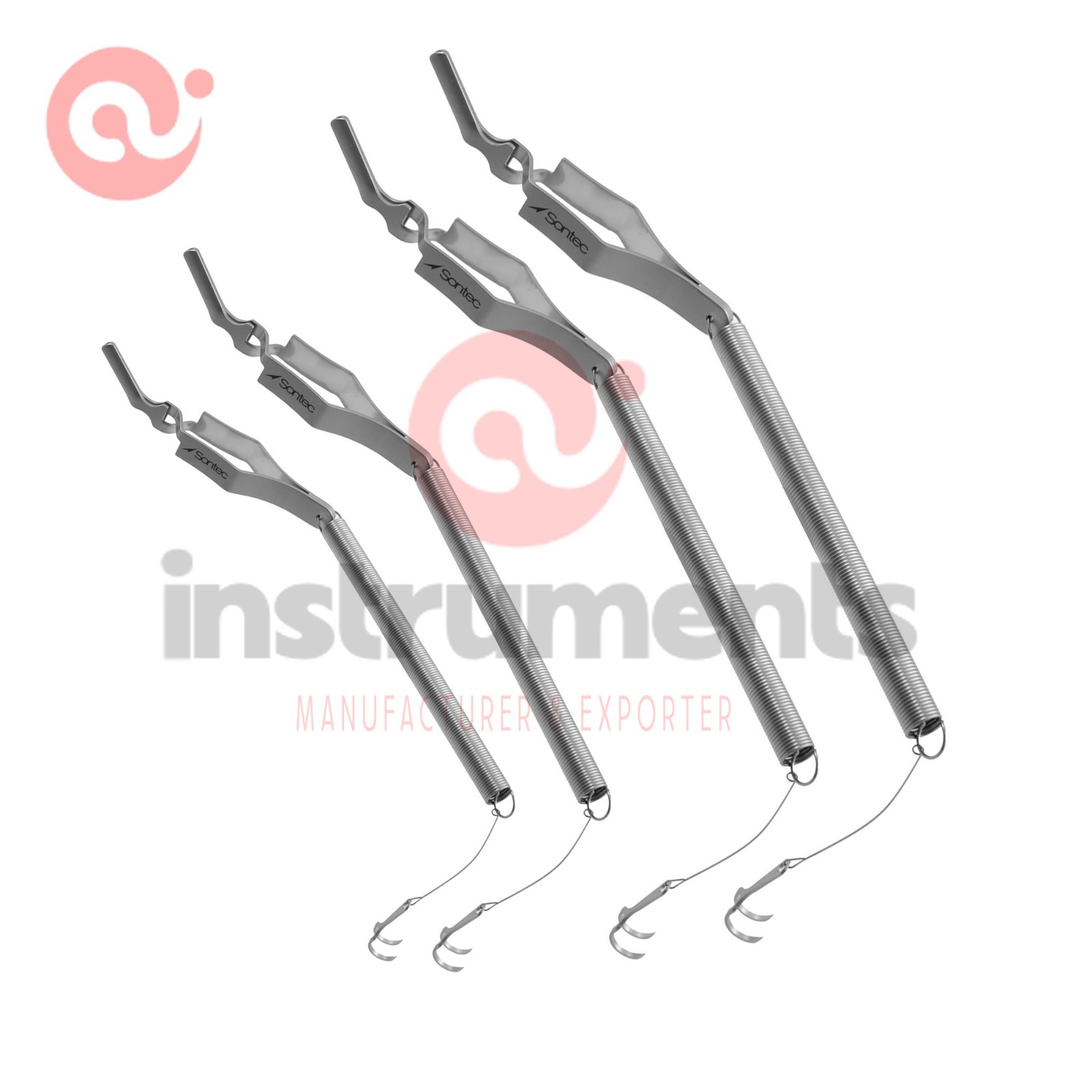 YASARGIL GALEA Spring Hook 4pcs set length 31 & 41 cm Surgical Instrument By Ai