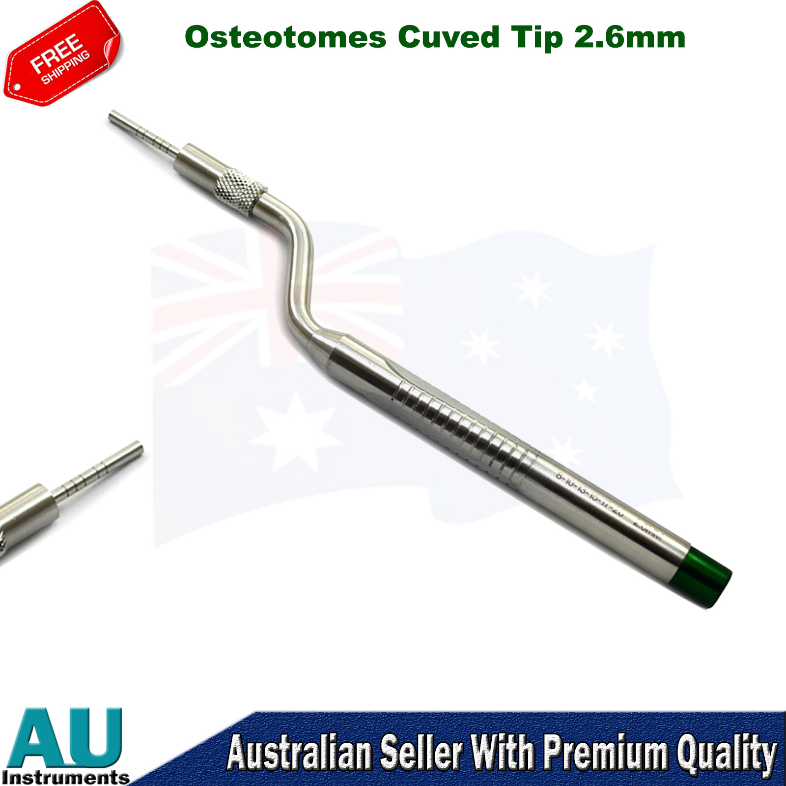 Dental Osteotome Sinus Lift Elevators Offset Concave Curved Tip Set Of 5 Pieces