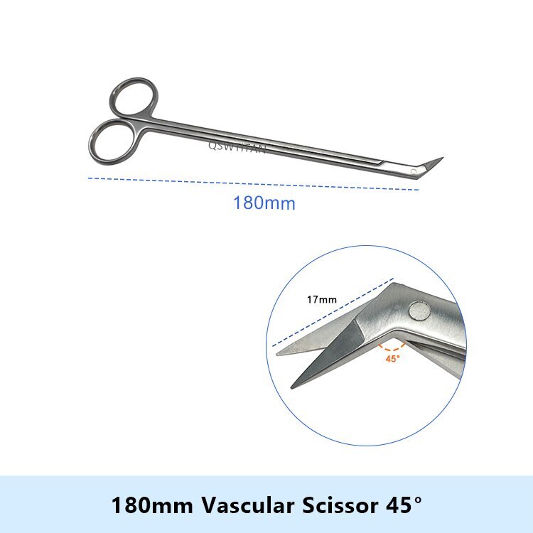 Micro Vascular Scissor Crown Angled 45° 60° Blunt tip Micro Surgical instrument