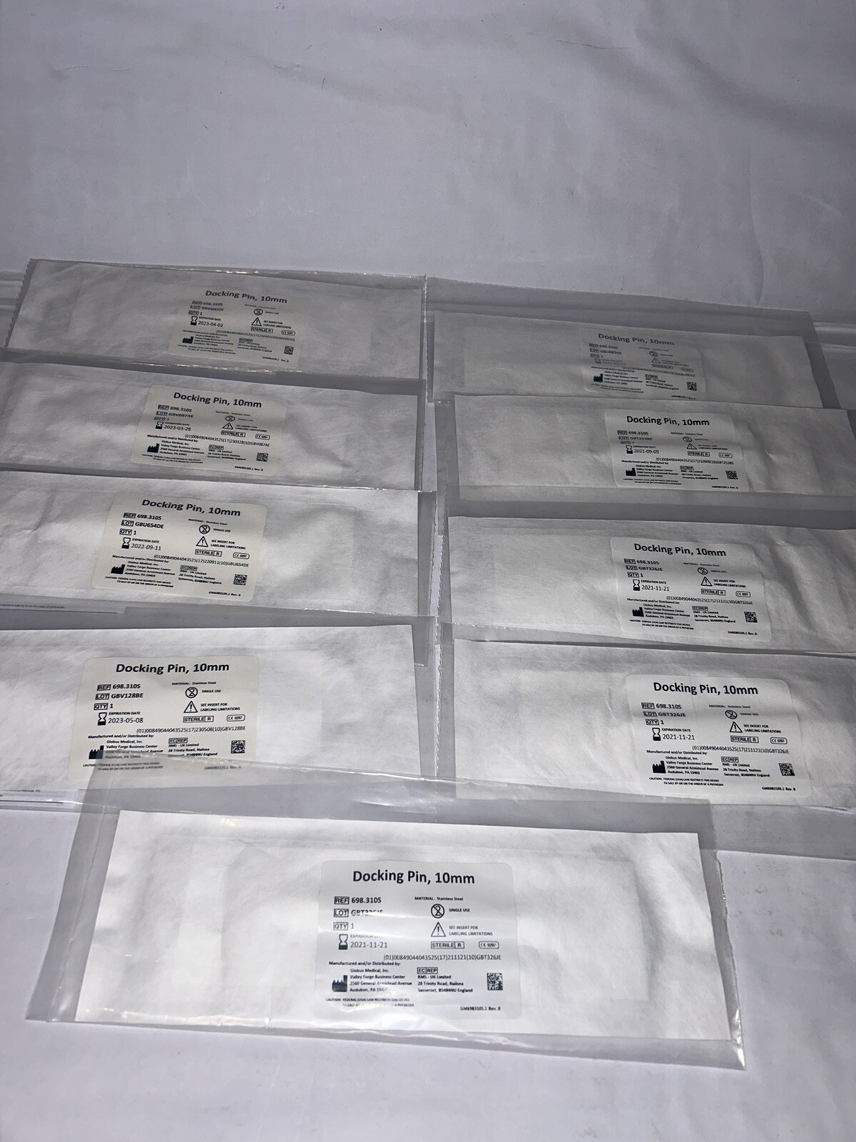 Lot of 9 Globus Medical Docking Pin 10mm (A9)