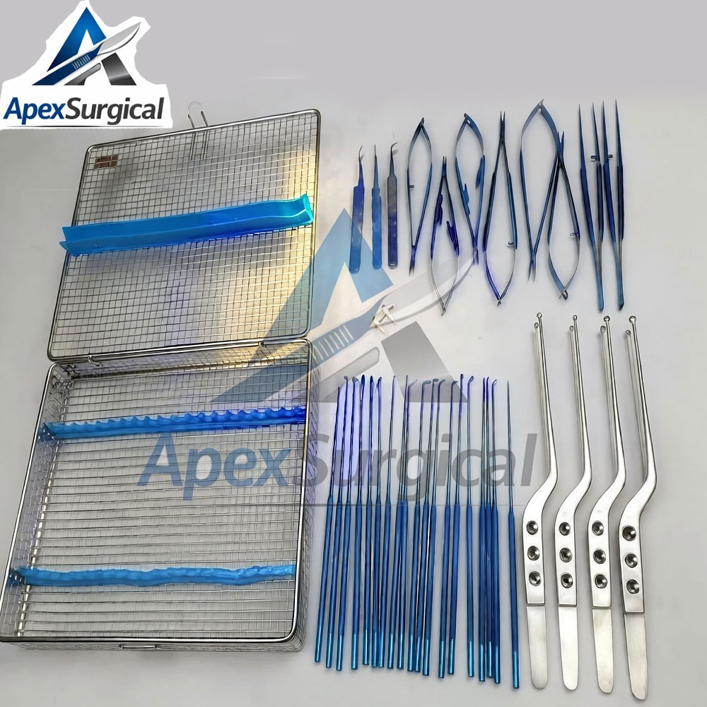 Micro surgery instruments set Neuro Surgical Titanium coated Instrument