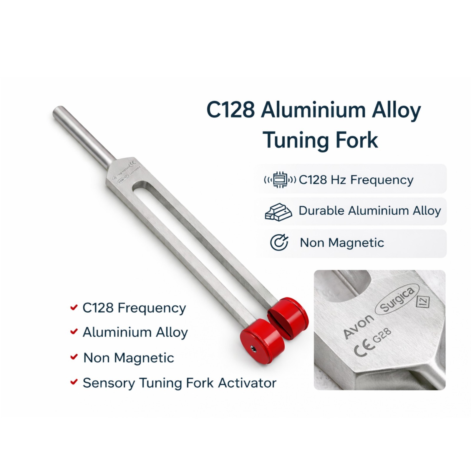 RED Tuning Fork With Weights – C 128-C512 – SURGICAL MEDICAL INSTRUMENTS