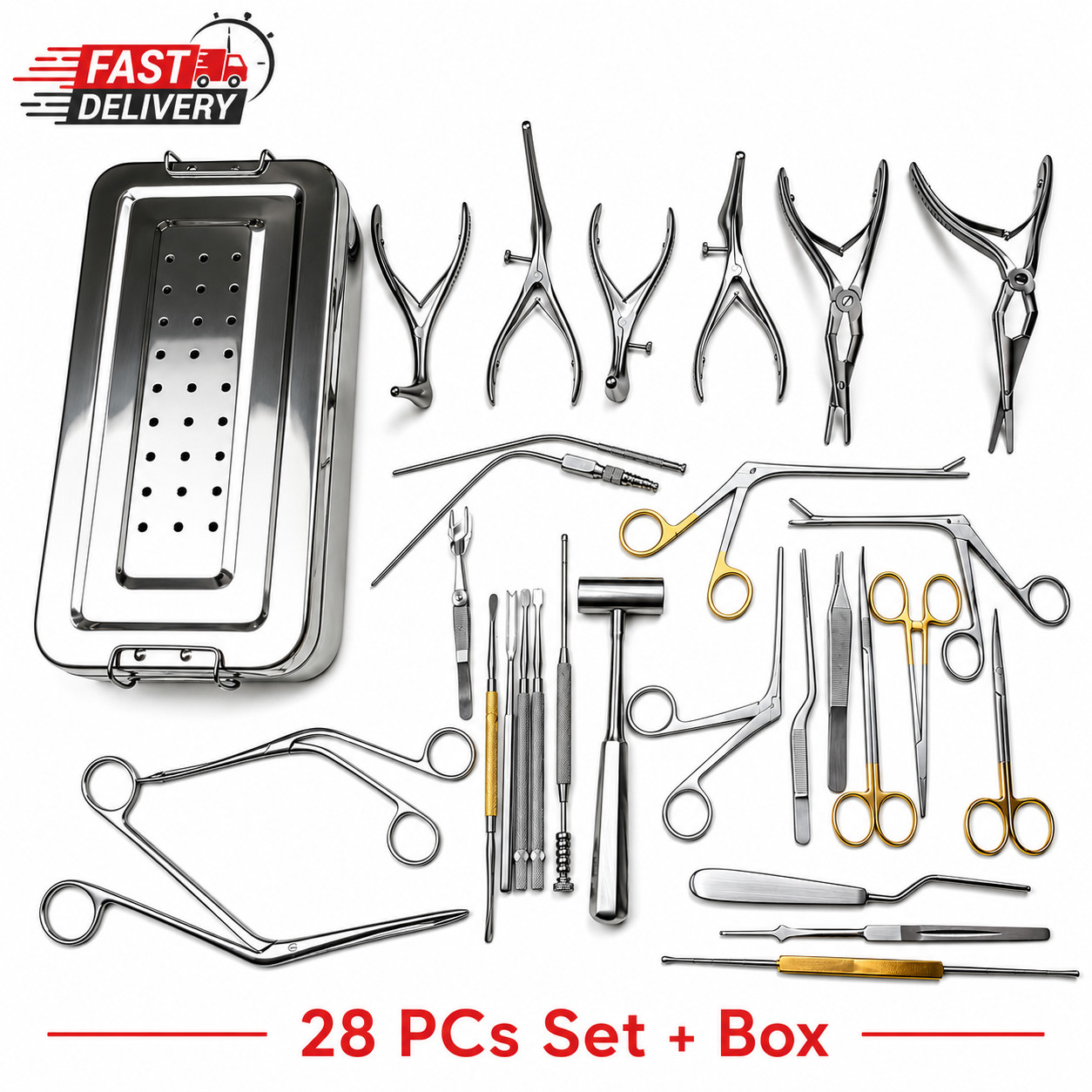 Septoplasty Instruments Set of 28 Pcs – Nasal Surgery Tool Set A+ German Quality
