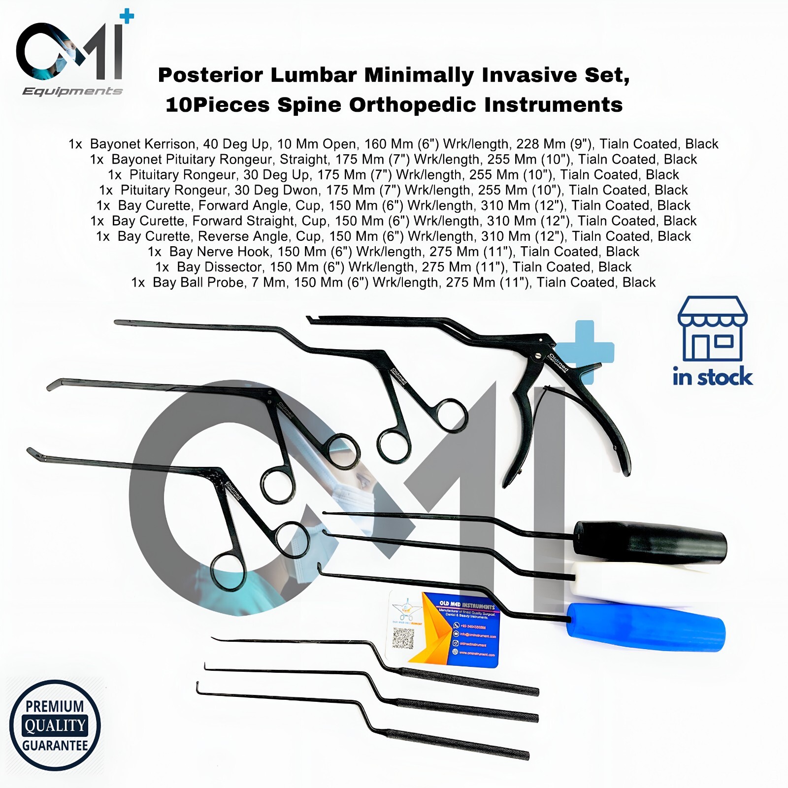 Posterior Lumbar Minimally Invasive Set, of 10 PCs Spine Orthopedic Instruments