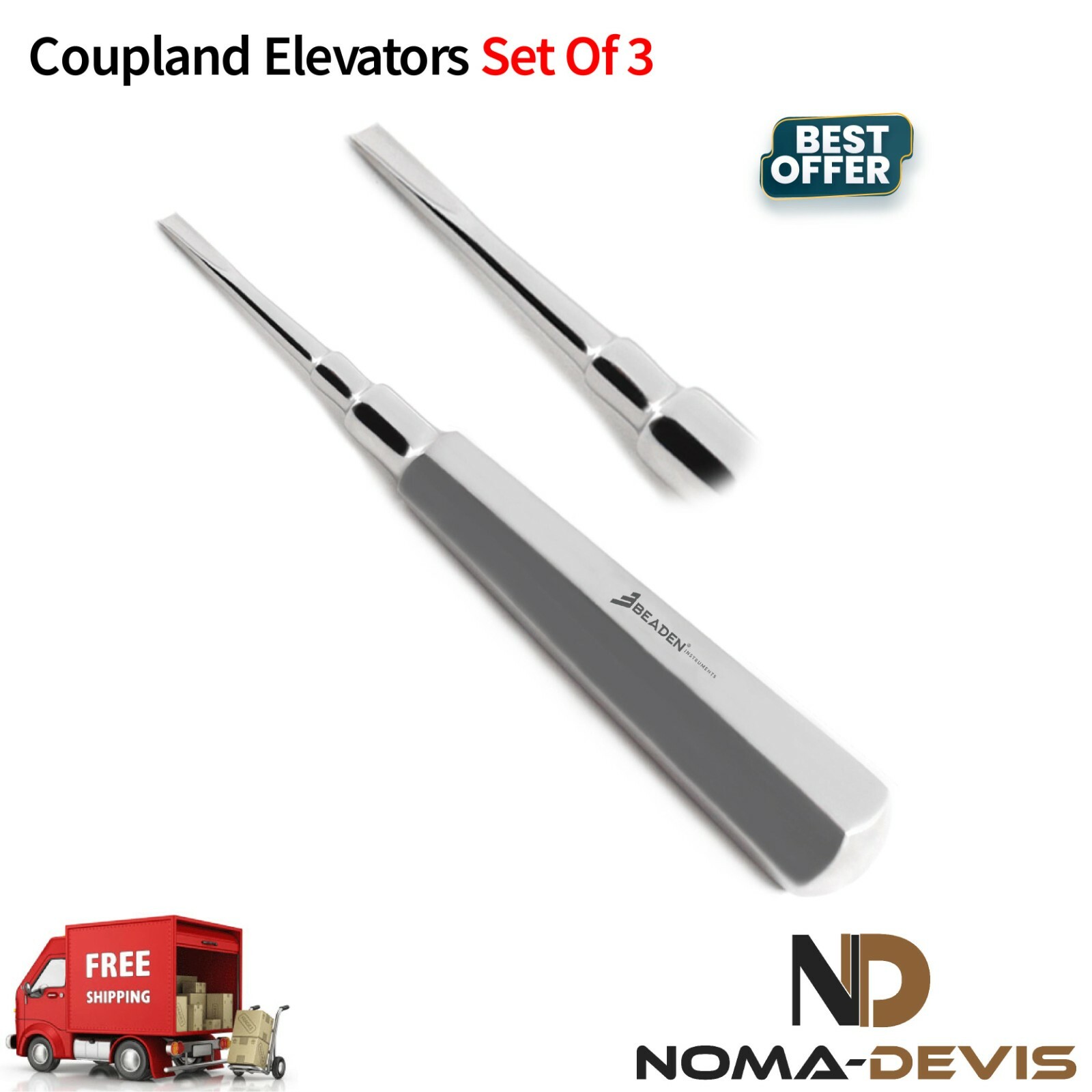Surgical Coupland Root Elevators Vets Oral Surgery Tooth Extraction Set of 3