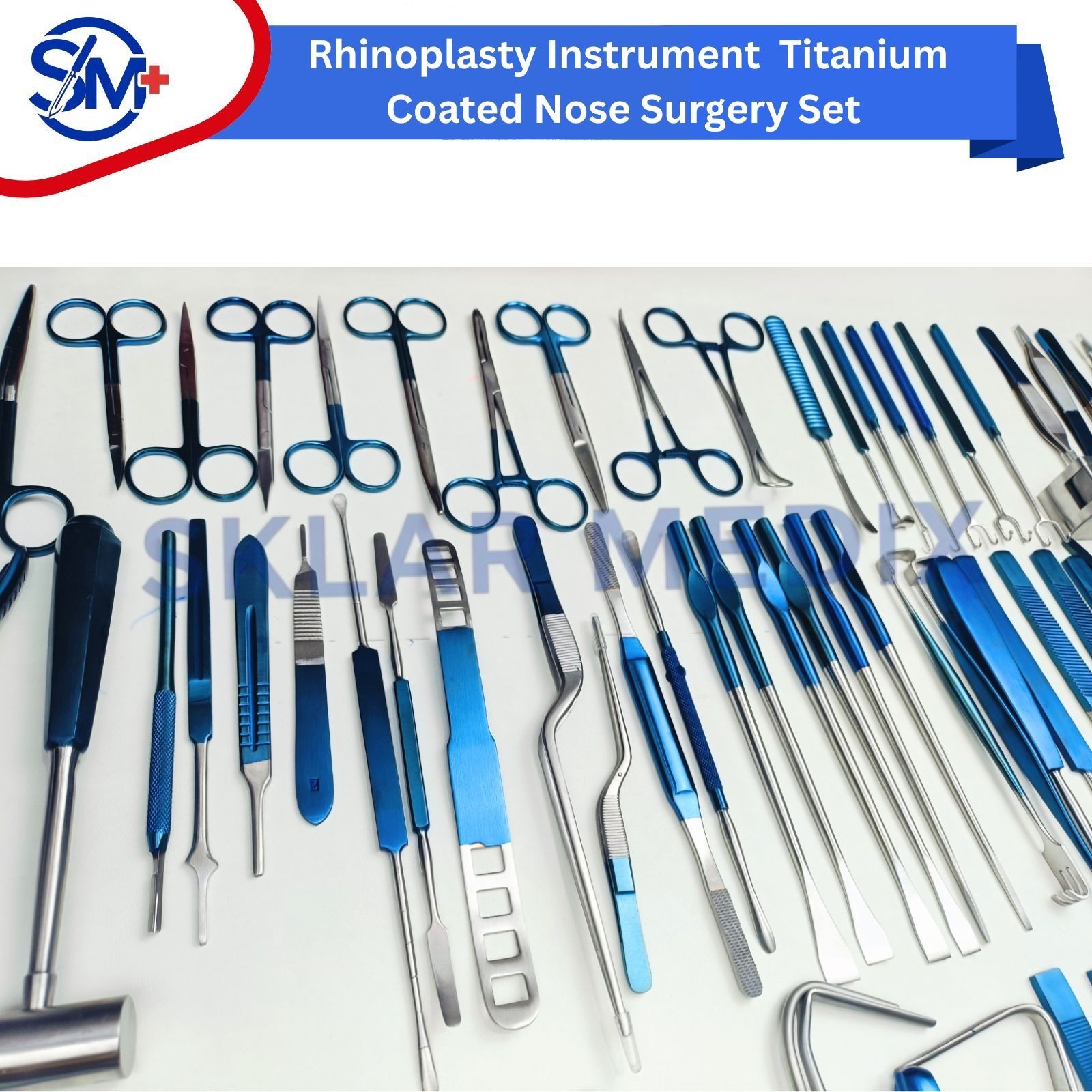 Rhinoplasty Instrument Set Titanium Coated Nose Surgery Premium Quality – Box CE