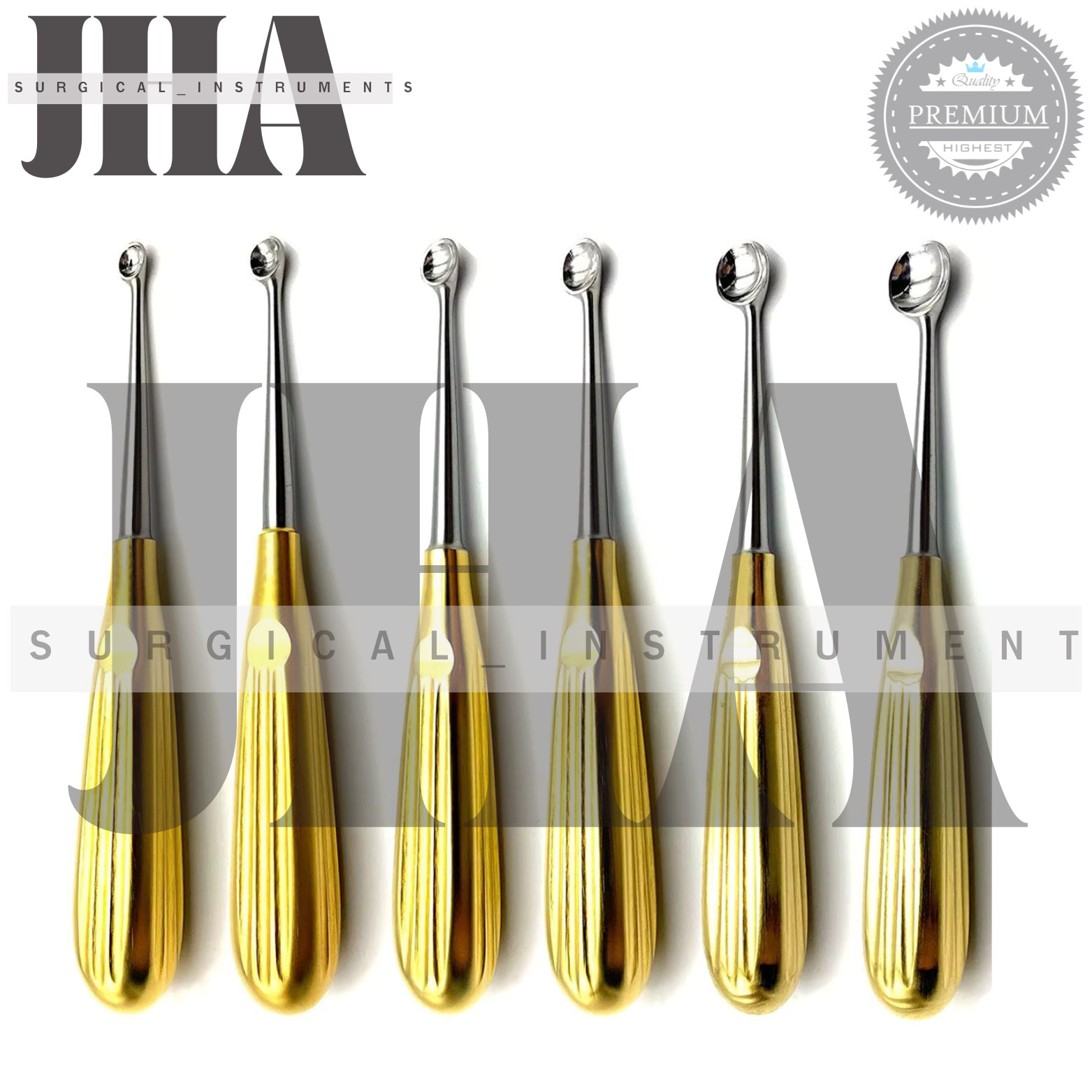Spratt Brun Bone Curette 6 Pcs Set Straight 17 cm – Orthopedic Instruments