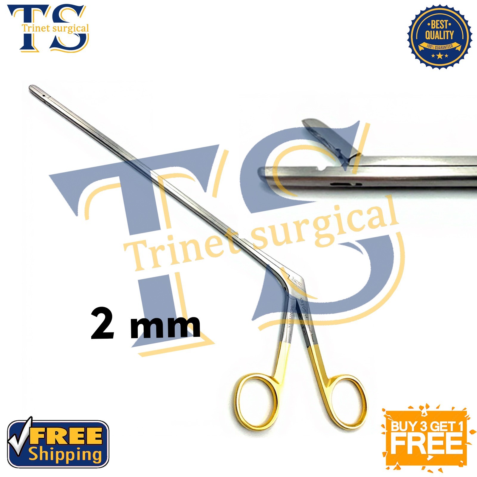 Caspar Intervertebral Disc Rongeur 2 mm x 22 cm Straight Cushing O.R Grade Steel