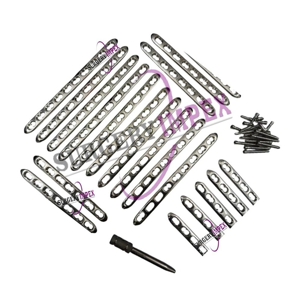 Locking Small Fragment 3.5MM Plates 6 To 10 Holes With LCP Screws 127 Pcs SS