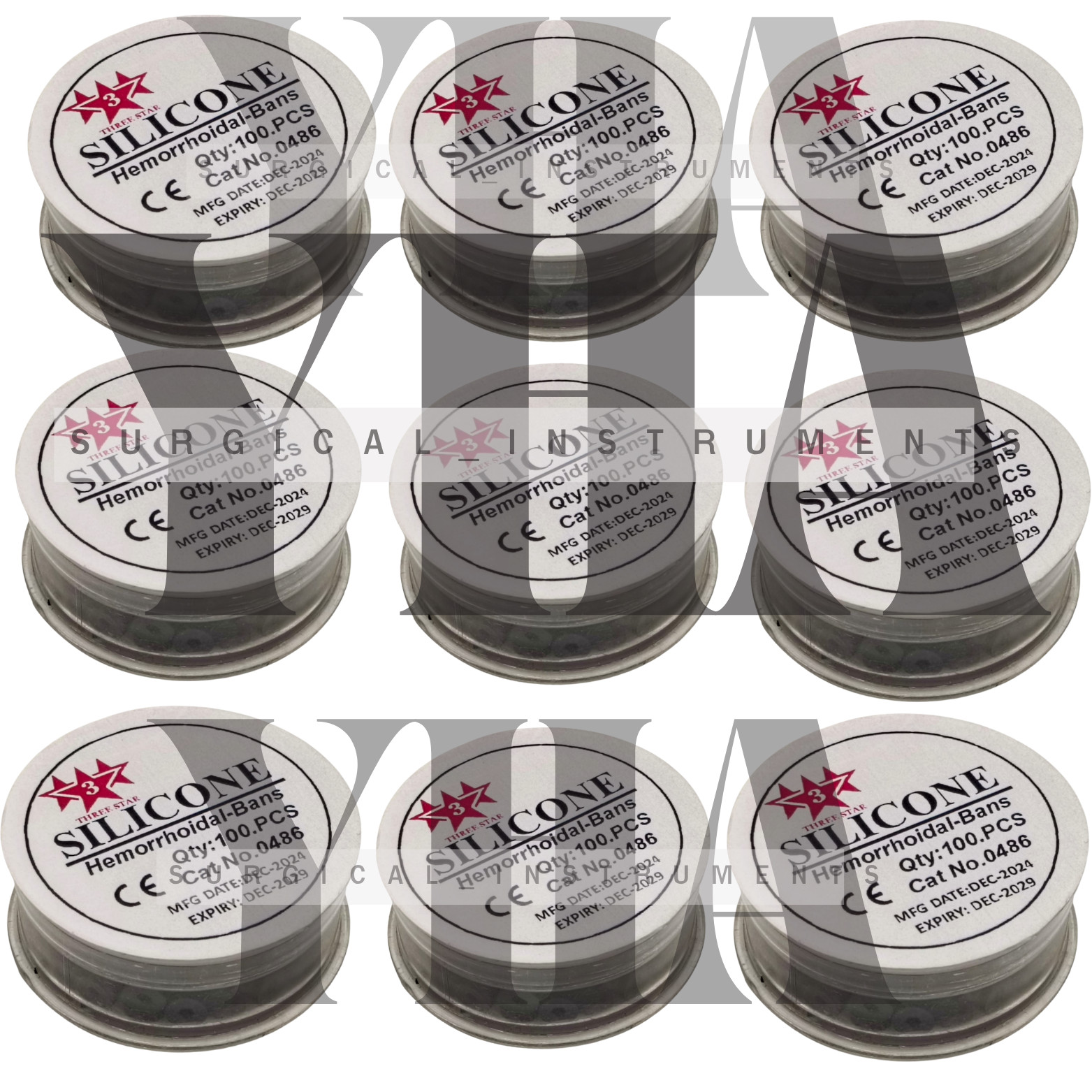 Silicone Hemorrhoid Bands X10 for Rubber Band Ligation Instruments