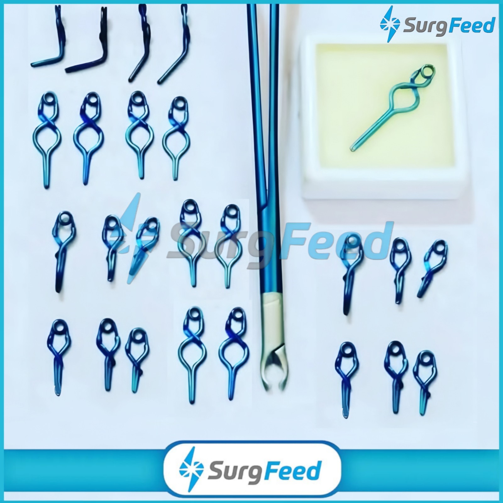 YASARGIL Aneurysm Clips with Applicator Neurosurgery 25 PCs Titanium Clips
