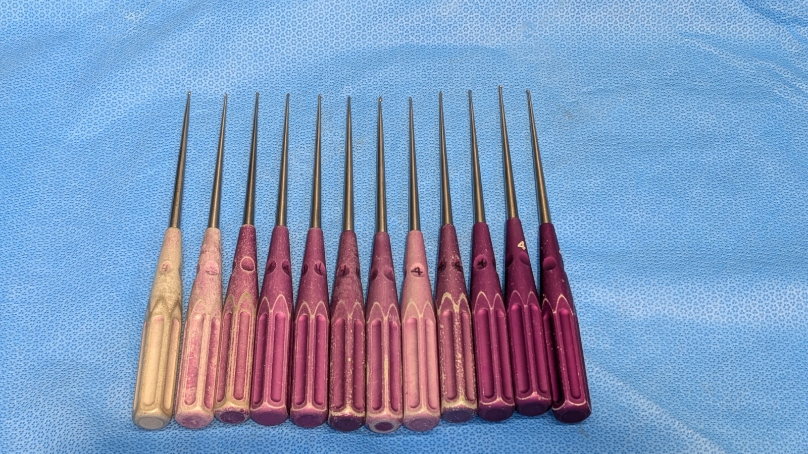 114x LOT: V Mueller Chroma-Line Neuro Spine Curettes U-0176 0151 0163 0175 0154