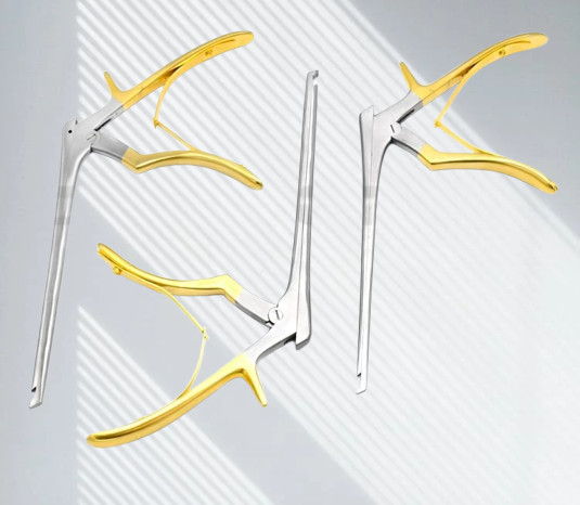 3 Pcs Set Kerrison Rongeurs 7″,3mm, 4mm,5mm Up 45 Degree Gold Handle Instruments