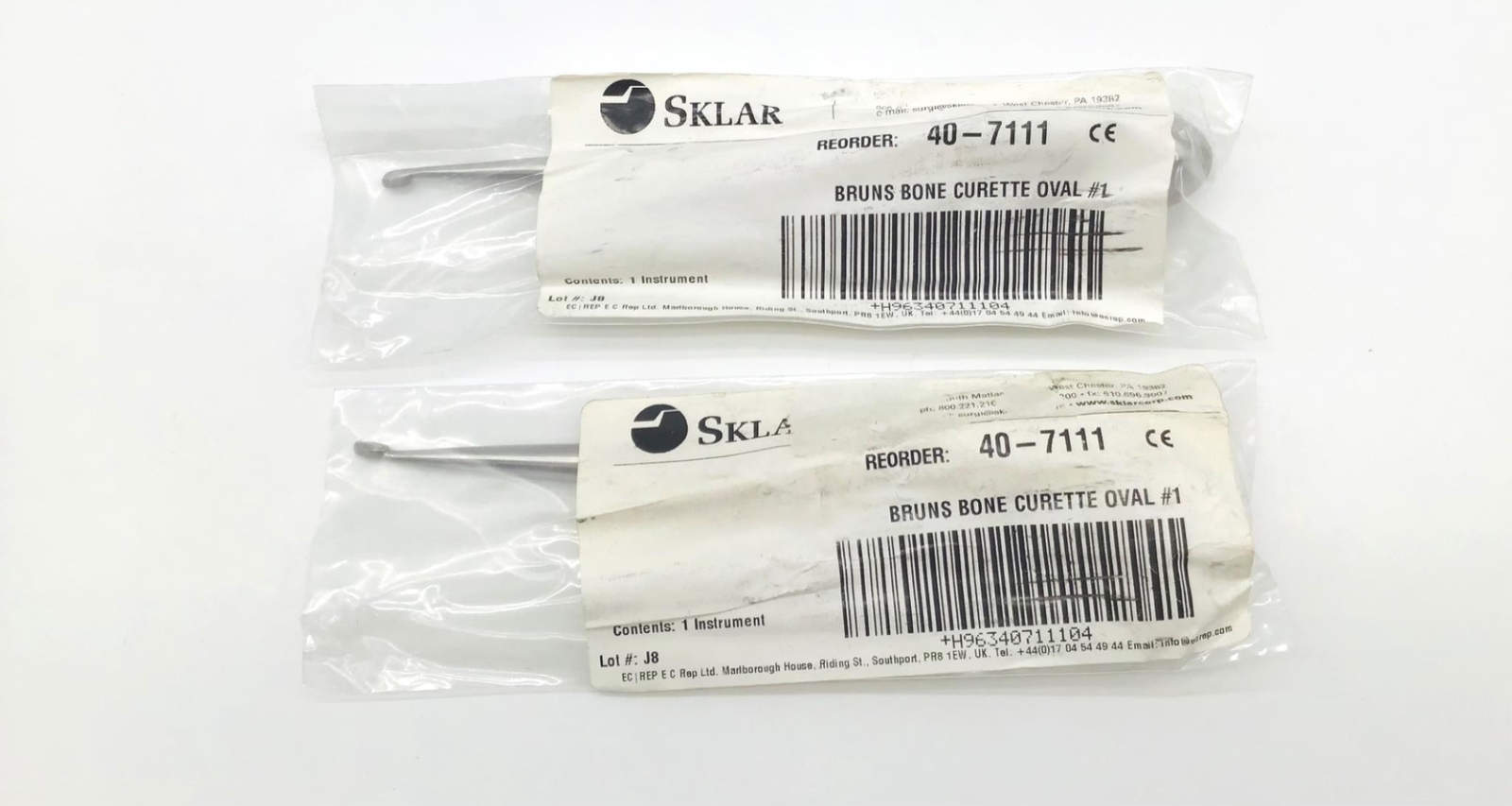 Sklar 40-7111 Oval Bruns Bone Curette – LOT of 2 – NEW