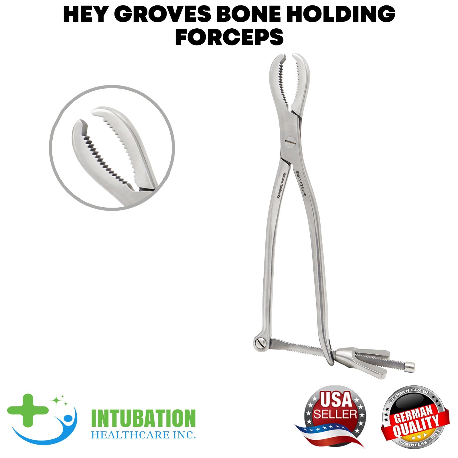 Hey Groves Bone Holding Forceps 25cm Premium Orthopedic Instrument German Grade