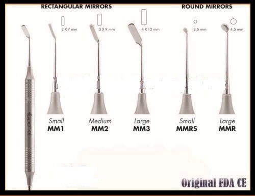 DENTAL INSTRUMENT TOOLS MICRO SURGICAL MIRRORS ROUND MIRROR SET OF 5PCS Good Con