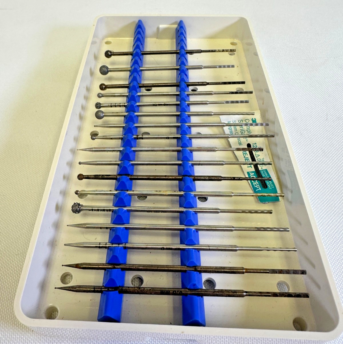Set of 17 Stryker TPS Ototome Drill Bits and Burrs W/ Case ENT Orthopedic