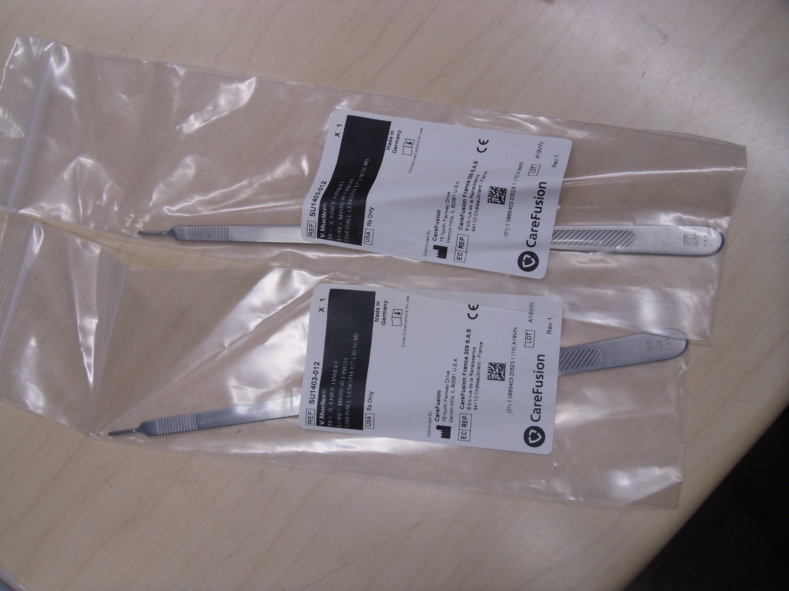 2 each NEW V. Mueller Surgical Knife Handle Size 3L 21.3cm SU1403-012 Long E5